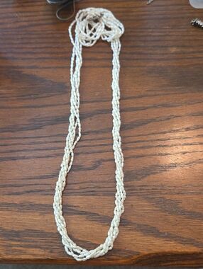 Handcrafted Cream Freshwater Pearl Bead Multi-Strand Necklace